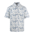 Savio Shirt Dusty blue L Leaf pattern SS shirt