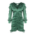 Nicke Dress Green S Satin gathering dress 