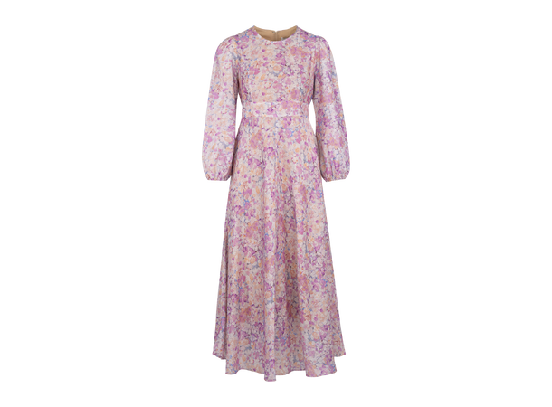 Adelle Dress Pink AOP M Silk print maxi dress 