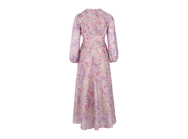Adelle Dress Pink AOP M Silk print maxi dress 