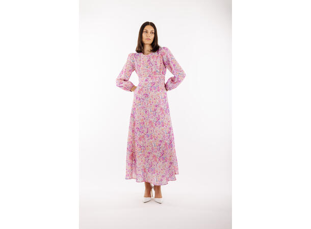 Adelle Dress Pink AOP M Silk print maxi dress 