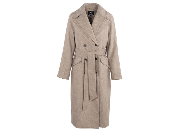 Angela Coat Camel XL Herringbone wool coat