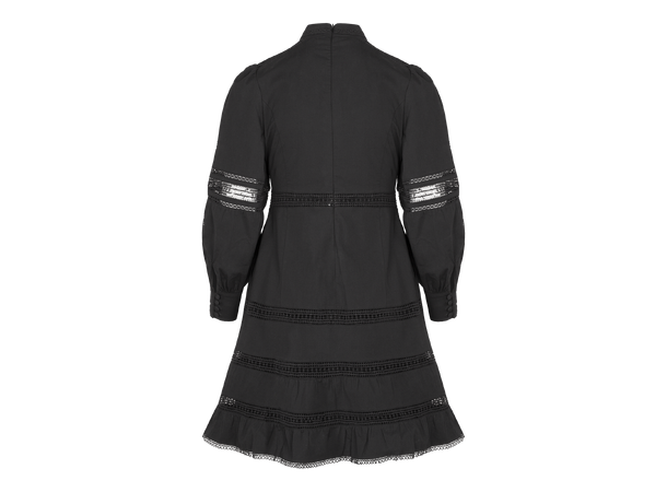 Angelica Dress Black XS Poplin dress with laces 