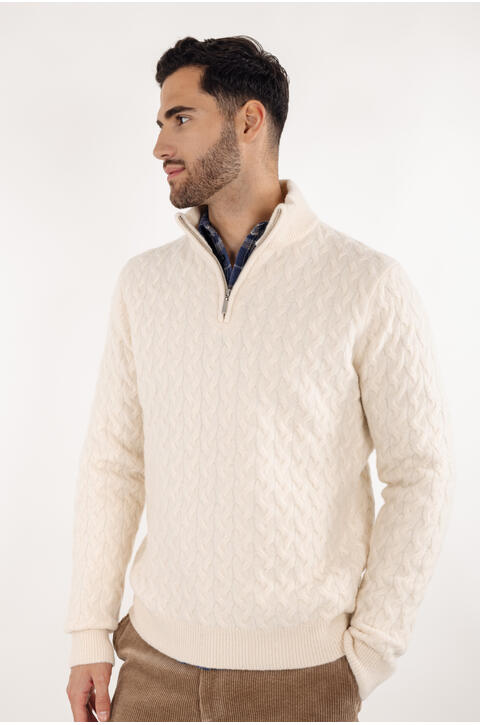 Aston Half-zip Cable knit sweater