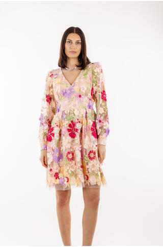 Avery Dress 3D flower mini dress