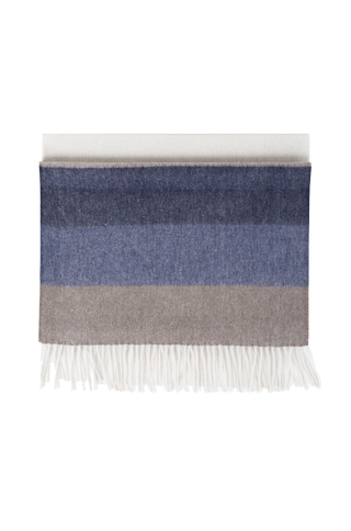 Bea Scarf Blue block stripe One Size Wool scarf