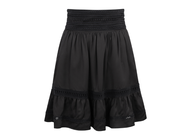 Carly Skirt Black M Satin lace skirt 