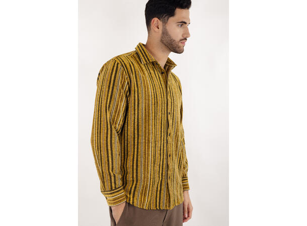 Cedrik Shirt Yellow XL Striped boxy shirt 