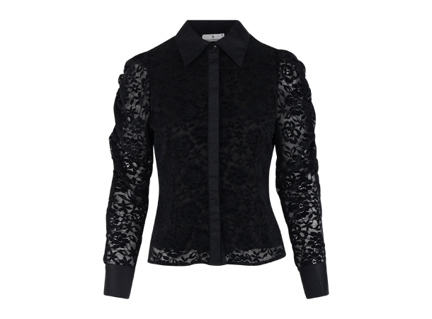 Corinne Blouse Black M Lace shirt 