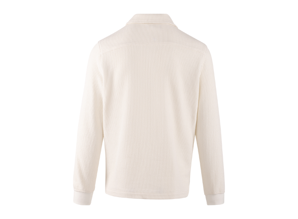 Emanuel Half-zip Cream S Cotton structure sweater 