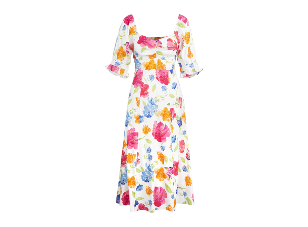 Flora Dress Watercolour blossom AOP S Linen AOP blouse 