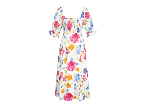 Flora Dress Watercolour blossom AOP S Linen AOP blouse
