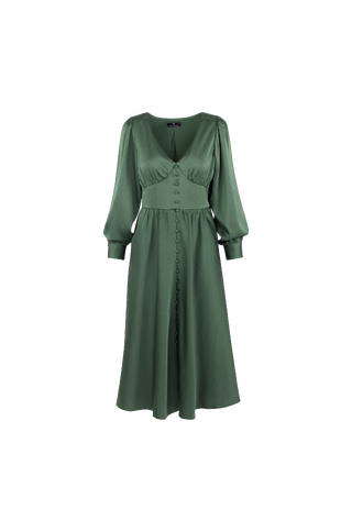 Isolde Dress Pineneedle L Midi satin dress