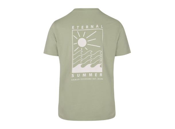 Javier tee Frosty green L Printed bamboo cotton t-shirt 