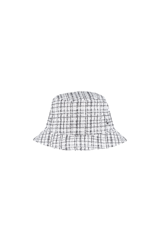 Katie Hat White/Black One Size Boucle bucket hat