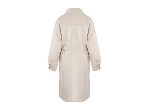 Katinka Overshirt Light Sand M Long belted overshirt 