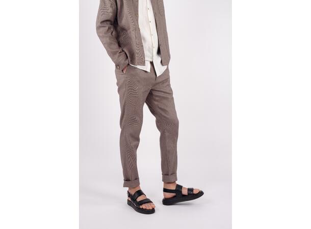 Kayo Pant Mid brown melange XL Oxford linen pants 