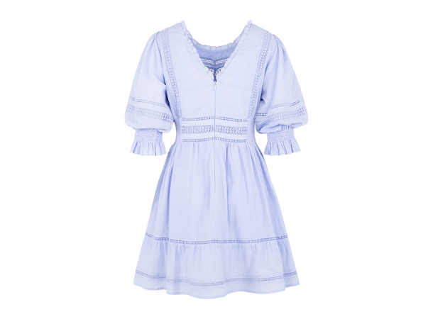Kinsley Dress Vista Blue M Crinkle cotton lace dress 