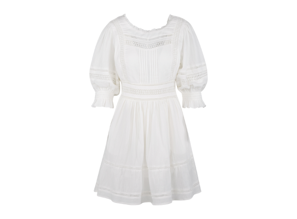 Kinsley Dress White M Crinkle cotton lace dress 