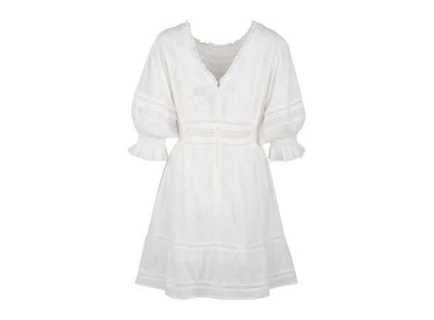 Kinsley Dress White M Crinkle cotton lace dress 