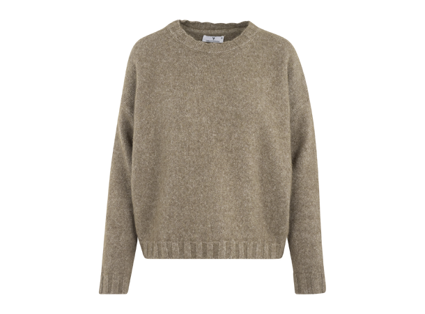 Leslie Sweater Chocolate Chip S Crew neck alpaca sweater 