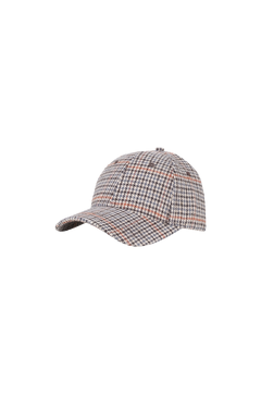 London Cap Camel One Size Houndstooth pattern cap