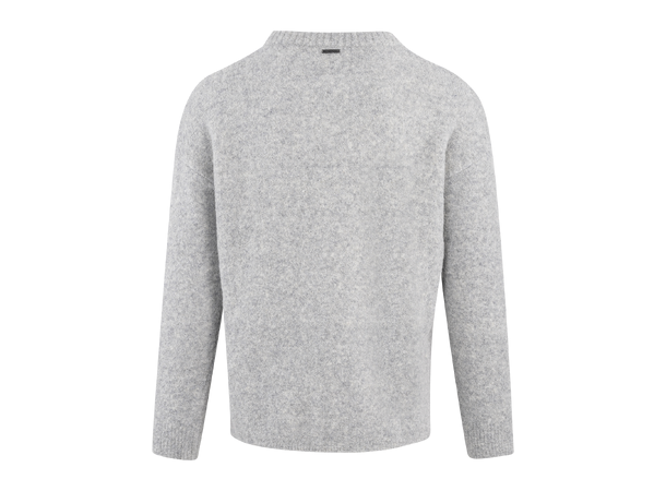 Perot Sweater Grey Melange XXL Teddy knit mock neck 