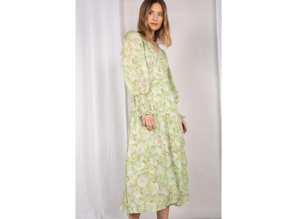 Ulrikke Dress Green AOP XS Watercolour pattern dress 