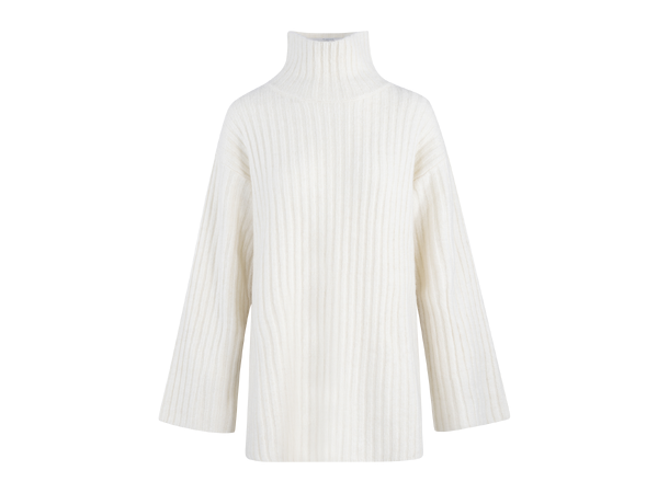 Vanya Sweater Cream M Rib knit t-neck 