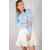 Kristy Blouse Light Blue M Cotton blouse with lace trim 