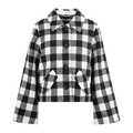 Anja Jacket Black/Cream XL Short checked wool jacket