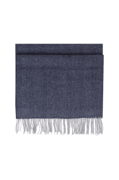 Bea Scarf Blue herringbone One Size Wool scarf