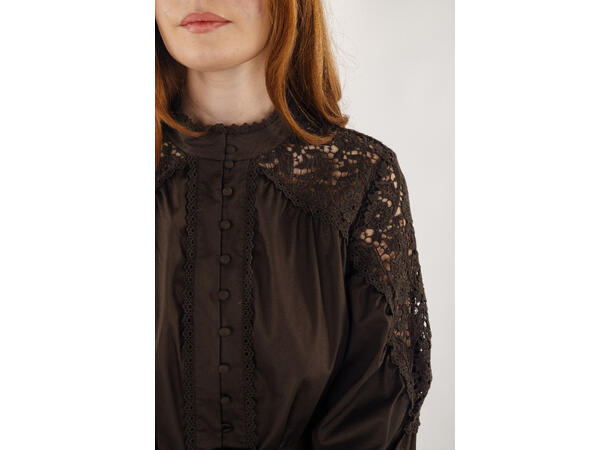 Bettina Dress Wren S Long poplin lace dress 