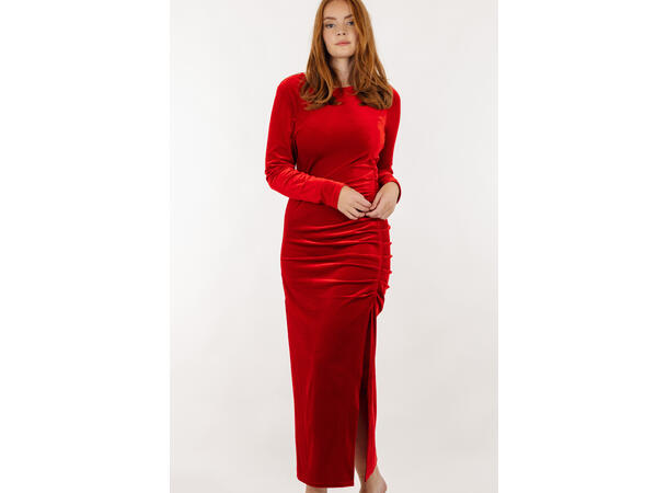 Fabienne Dress Lipstick Red M Maxi velour dress