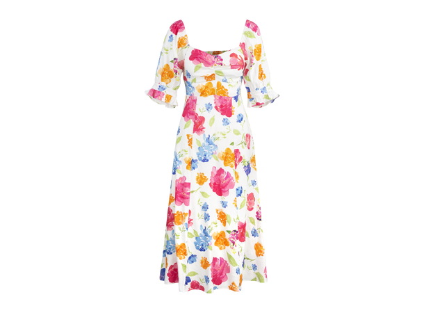 Flora Dress Watercolour blossom AOP M Linen AOP blouse