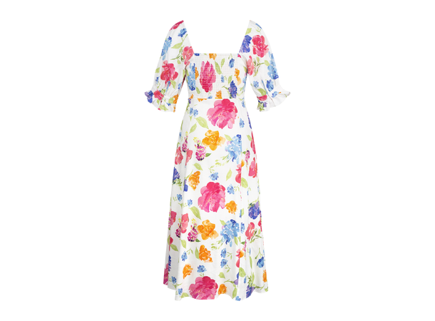 Flora Dress Watercolour blossom AOP M Linen AOP blouse