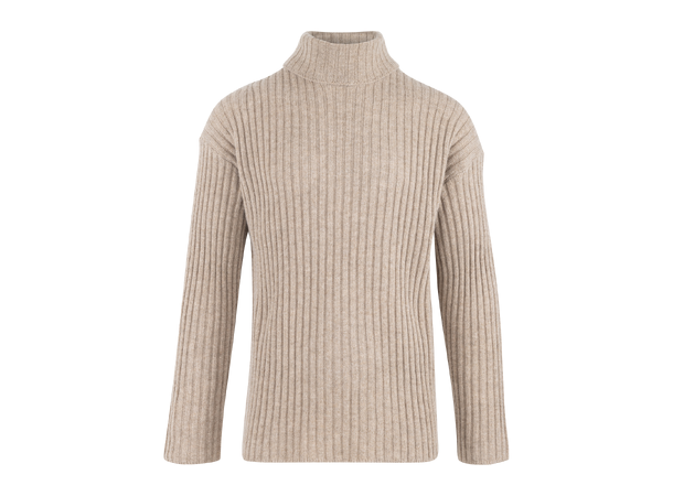 Franklin Turtle Camel M Rib knit wool sweater