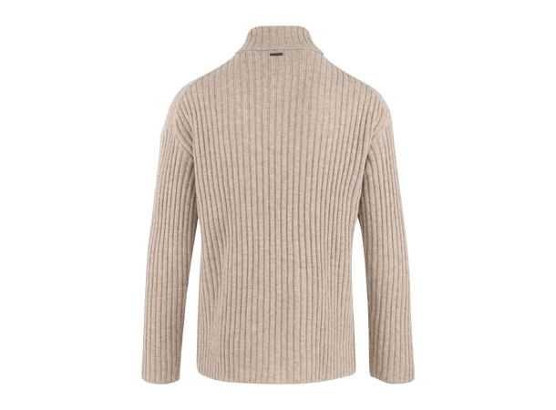 Franklin Turtle Camel M Rib knit wool sweater
