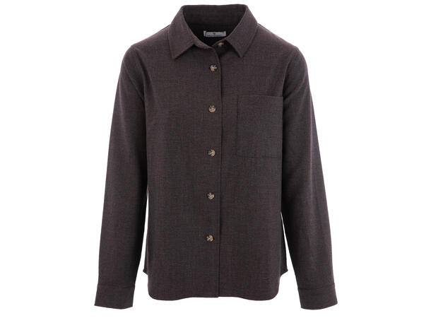 Golda Shirt Brown S Wool look overshirt 