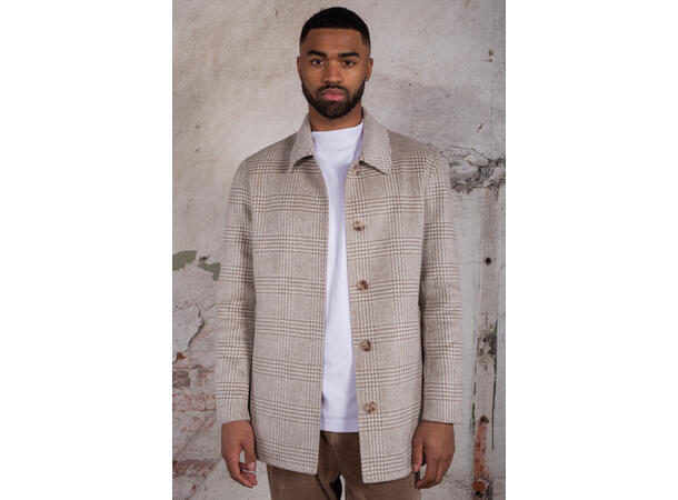 Mattia Coat Sand check M Wool Coat 