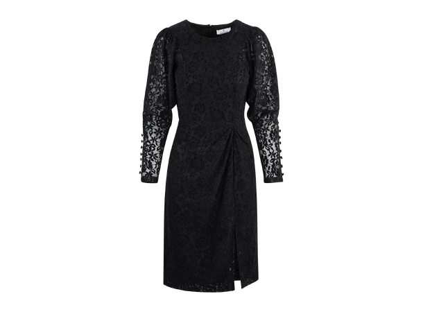 Mirabel Dress Black S Velour lace dress