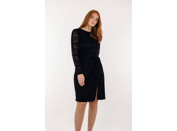 Mirabel Dress Black S Velour lace dress