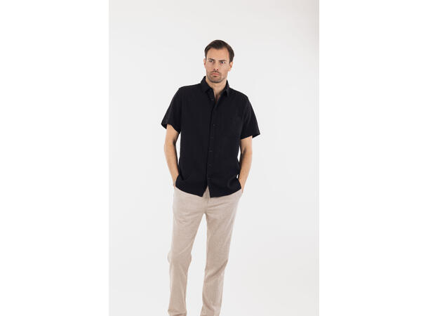 Moreno Shirt Black M Vintage wash SS linen Shirt 
