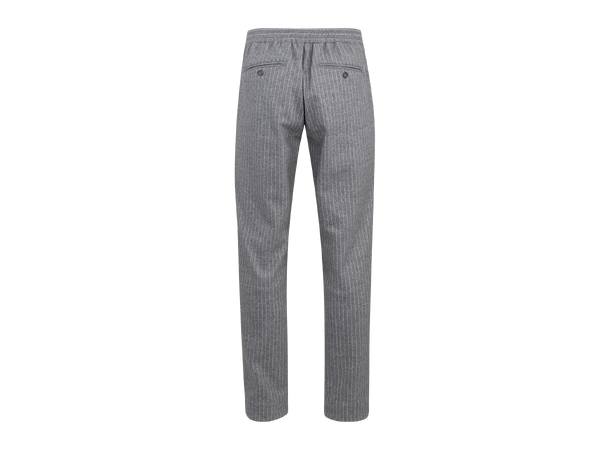 Nelson Pants Mid grey XL Pinstripe wool jersey 