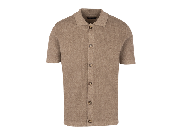 Star Shirt Brown twill M Structure knit SS shirt 