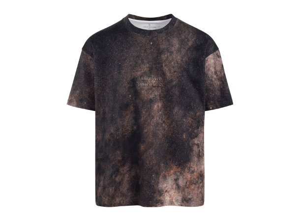 Stitch Tee Brown AOP M Embossed logo print tee