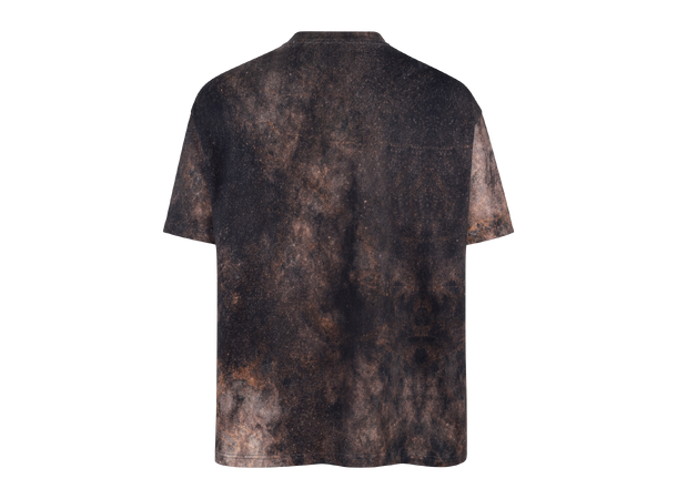 Stitch Tee Brown AOP M Embossed logo print tee