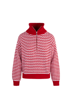 Tale Half-zip Check pattern sweater