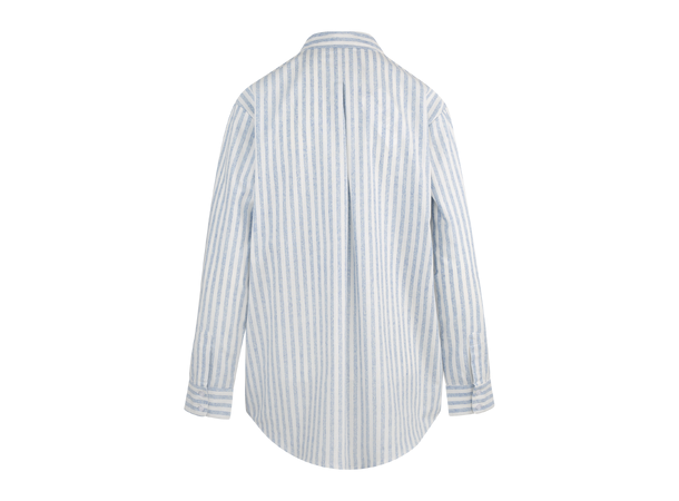 Tindra shirt Blue stripe XL Striped cotton shirt 