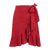 Elana Skirt Red S Linen wrap skirt 